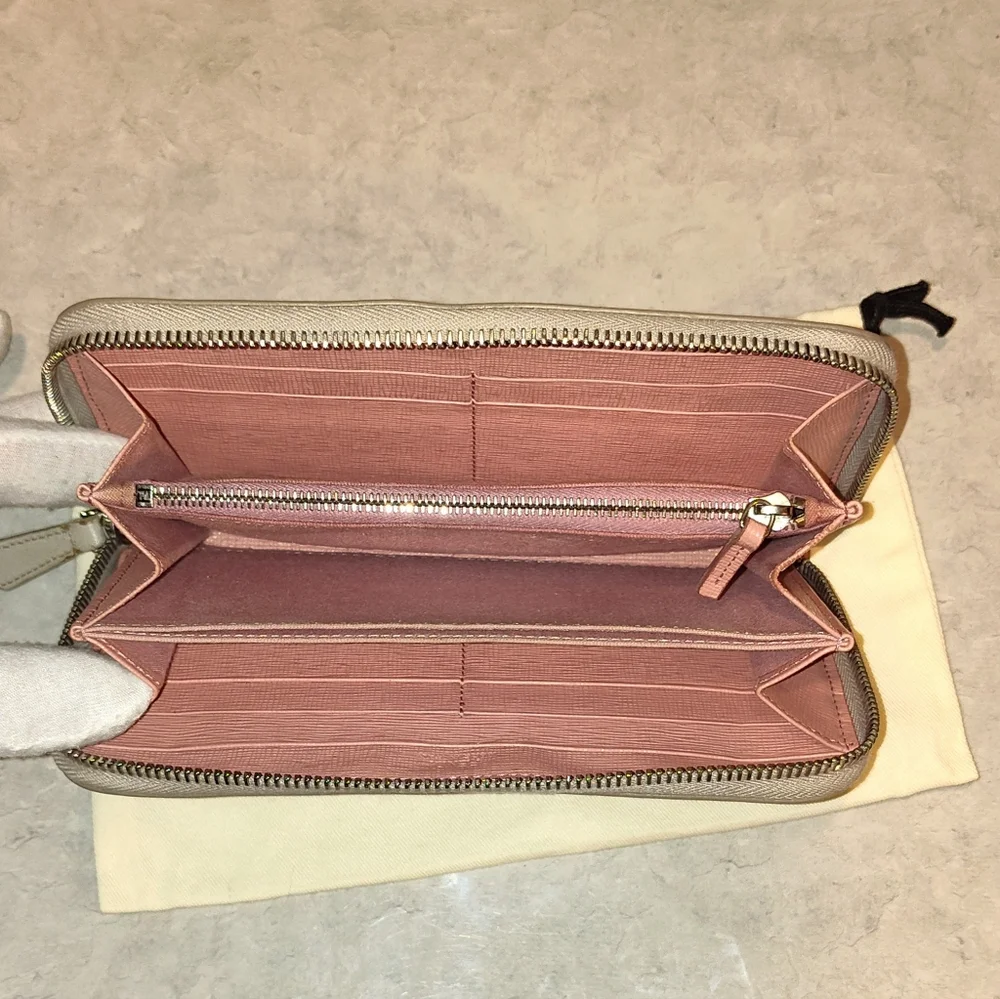 FENDI VITELLO ELITE CRYSTAL EYE  COLORBLOCK MONSTER ZIPPY LONG Wallet & DUSTBAG